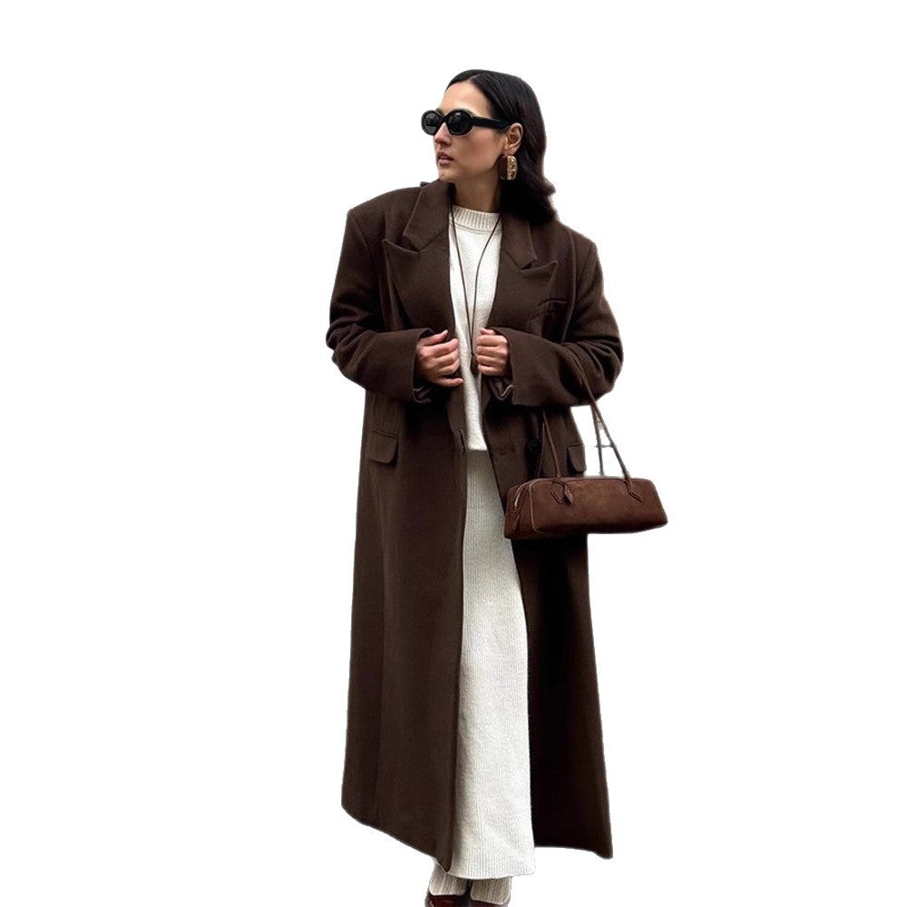 Damer storskalig lång blazer med fickor och klassisk snitt Mirla-Eva Jonsson