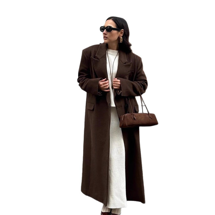 Damer storskalig lång blazer med fickor och klassisk snitt Mirla-Eva Jonsson