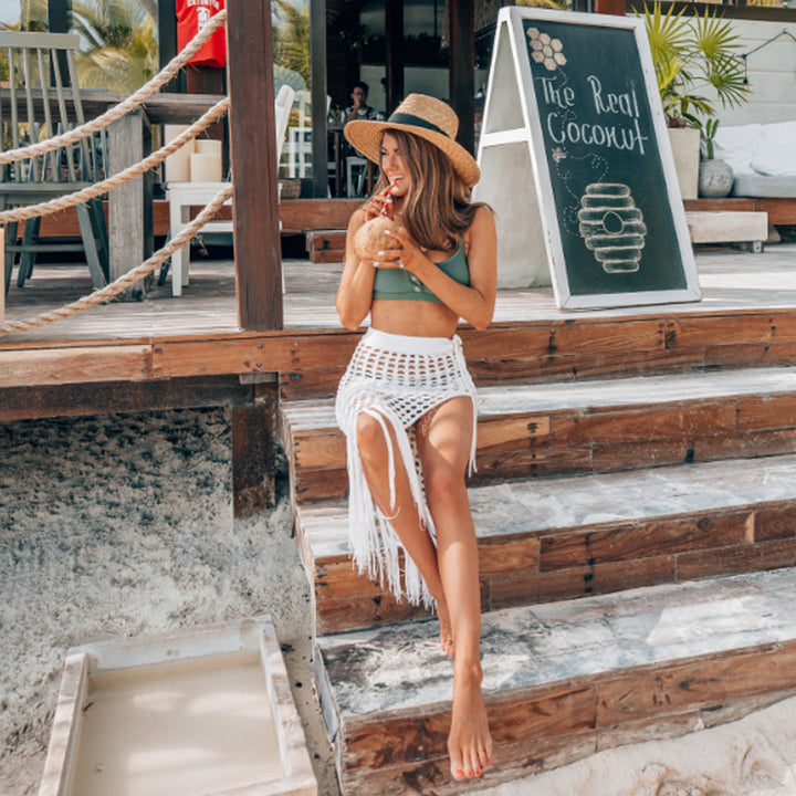Damer strandsarong med trendig nätdesign och fransar Mirla-Eva Jonsson
