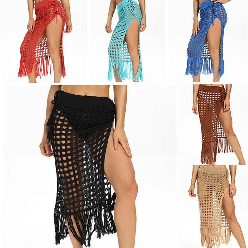 Damer strandsarong med trendig nätdesign och fransar Mirla-Eva Jonsson