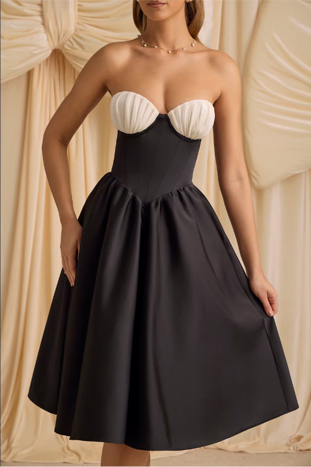 Damer strapless cocktailklänning med voluminös kjol och elegant överdel Mirla-Eva Jonsson