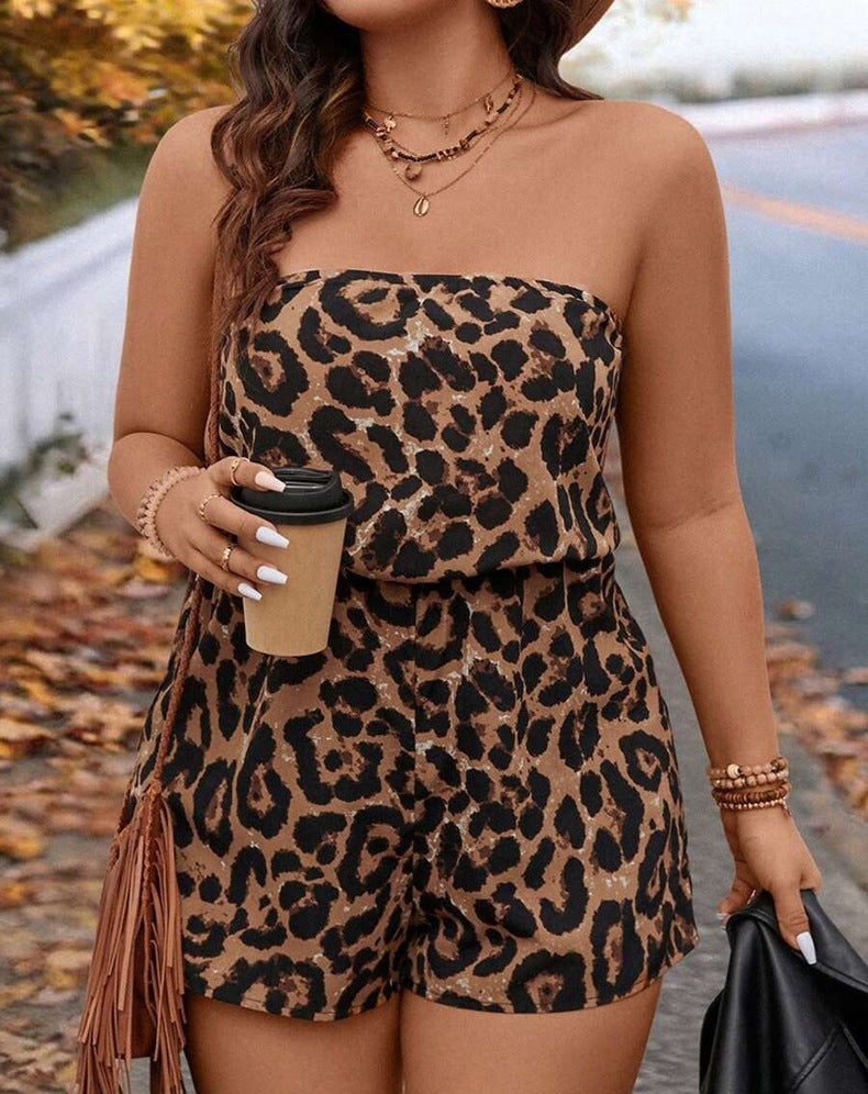 Damer strapless jumpsuit med leopardmönster Mirla-Eva Jonsson