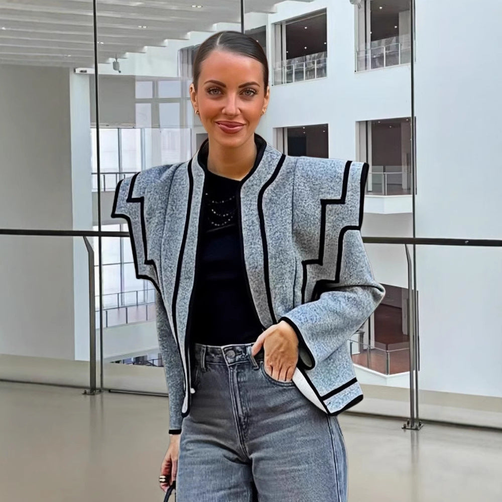 Damer strukturerad jacka med skulpturala ärmar Mirla-Eva Jonsson