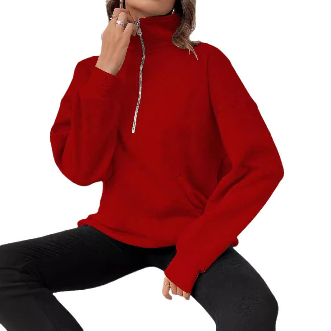 Damer sweatshirt med halv dragkedja och avslappnad passform Mirla-Eva Jonsson
