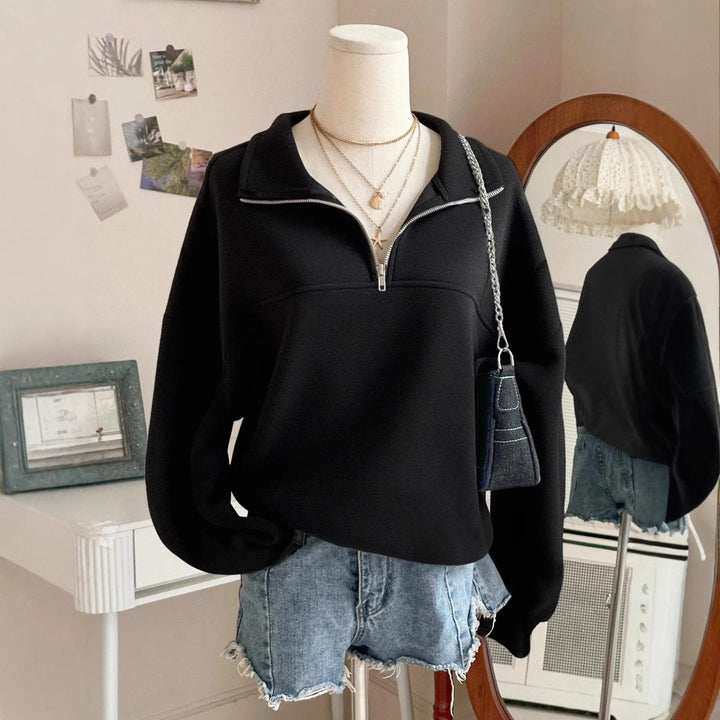 Damer sweatshirt med hög krage Mirla-Eva Jonsson