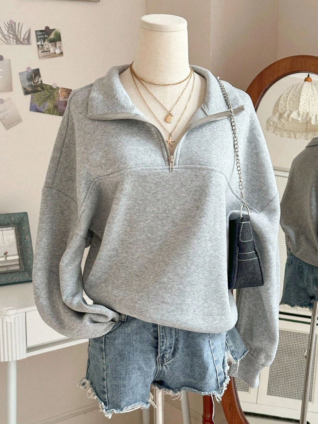 Damer sweatshirt med hög krage Mirla-Eva Jonsson