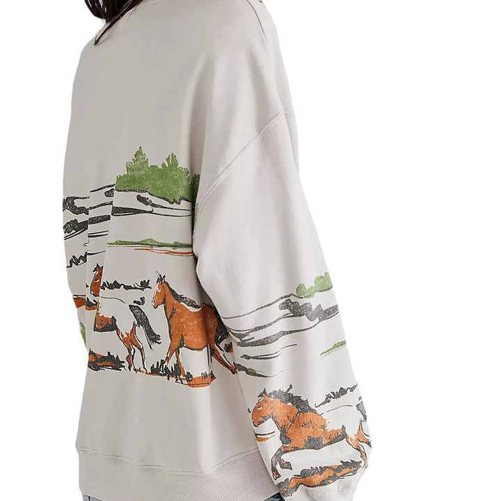 Damer sweatshirt med kreativ ponymotiv-grafik och avslappnad skärning Eva Jonsson-Eva Jonsson
