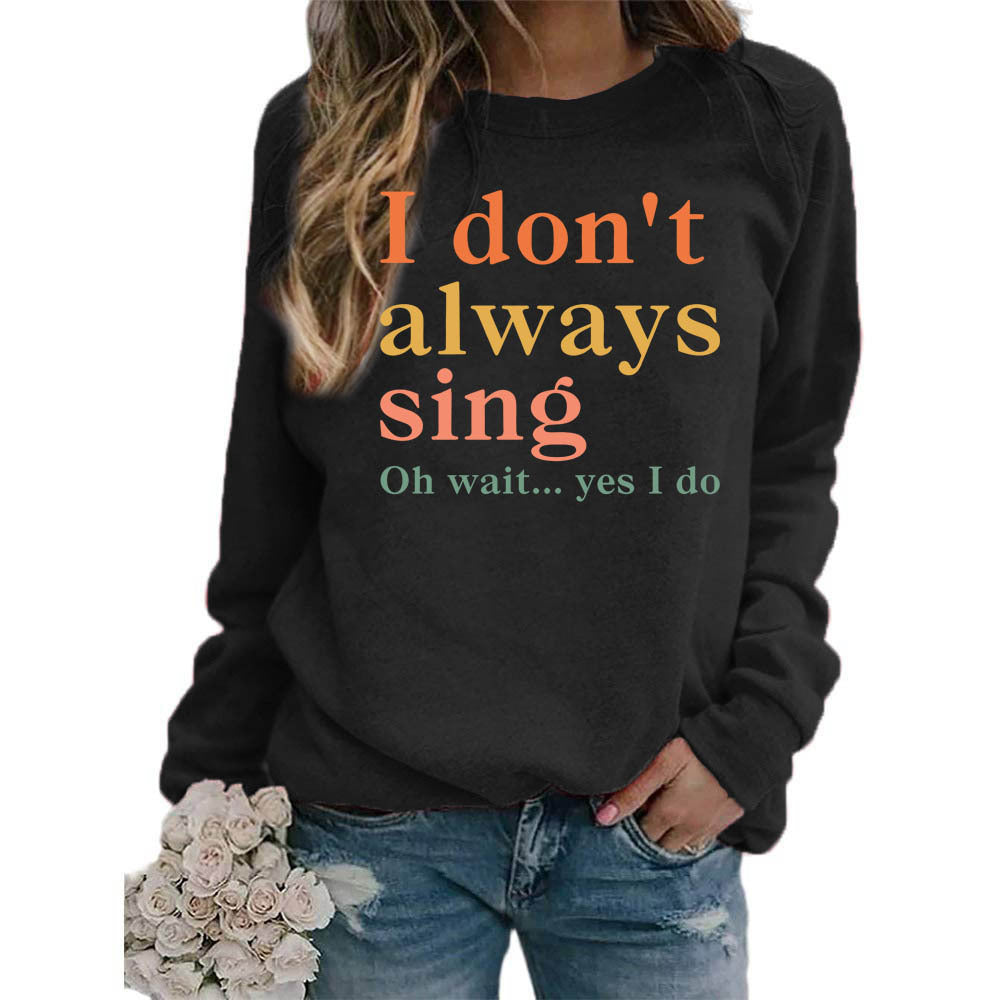 Damer sweatshirt med kreativt slogan och bekväm passform Mirla-Eva Jonsson