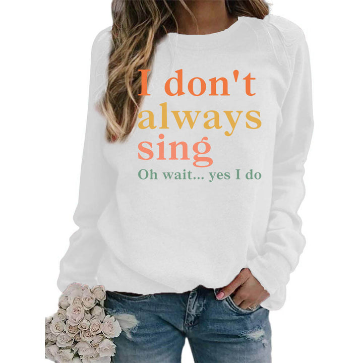 Damer sweatshirt med kreativt slogan och bekväm passform Mirla-Eva Jonsson