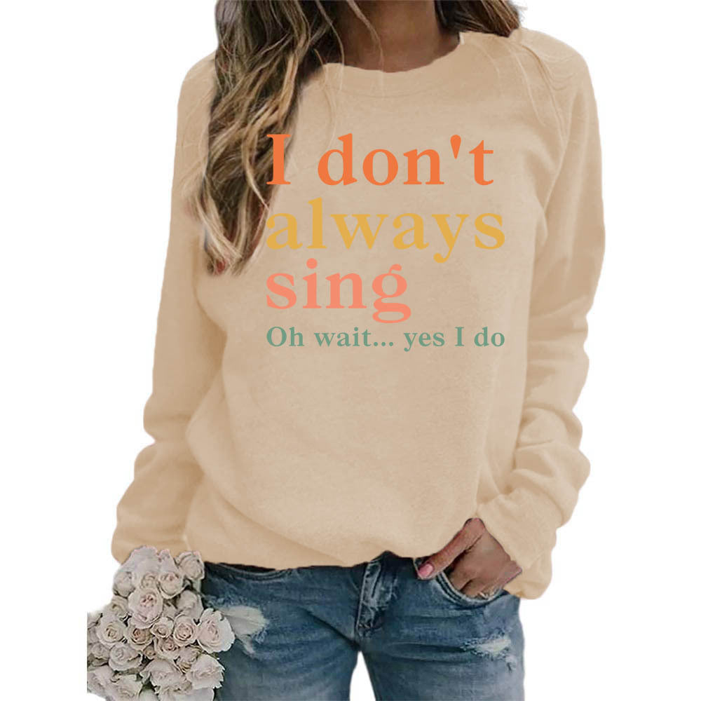 Damer sweatshirt med kreativt slogan och bekväm passform Mirla-Eva Jonsson