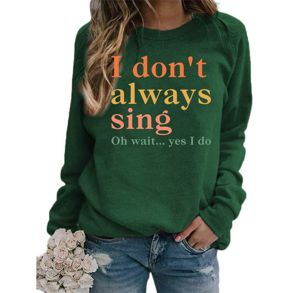 Damer sweatshirt med kreativt slogan och bekväm passform Mirla-Eva Jonsson