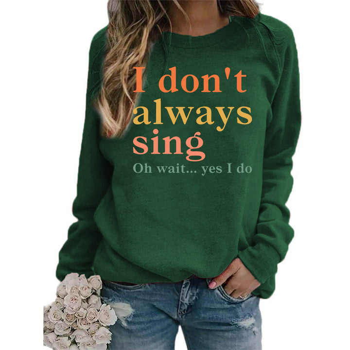 Damer sweatshirt med kreativt slogan och bekväm passform Mirla-Eva Jonsson