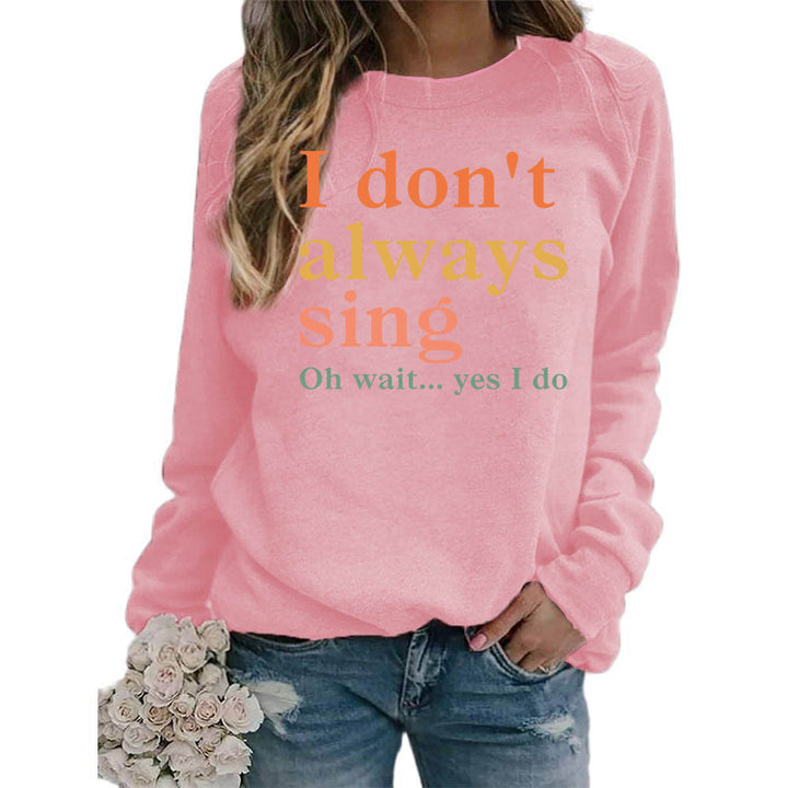 Damer sweatshirt med kreativt slogan och bekväm passform Mirla-Eva Jonsson