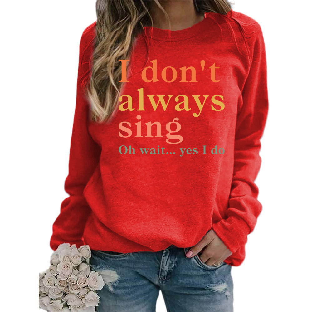 Damer sweatshirt med kreativt slogan och bekväm passform Mirla-Eva Jonsson