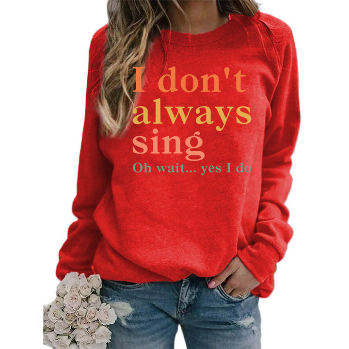 Damer sweatshirt med kreativt slogan och bekväm passform Mirla-Eva Jonsson