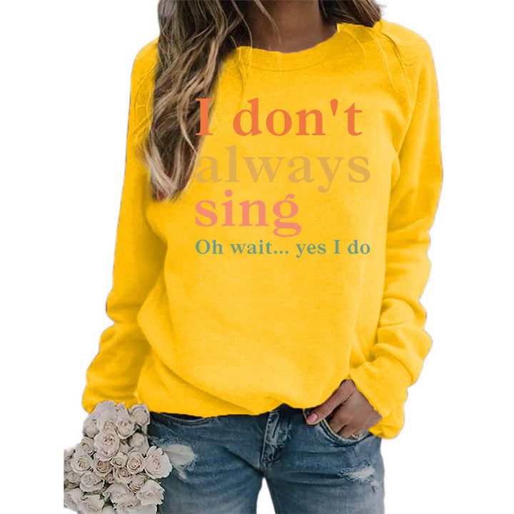 Damer sweatshirt med kreativt slogan och bekväm passform Mirla-Eva Jonsson