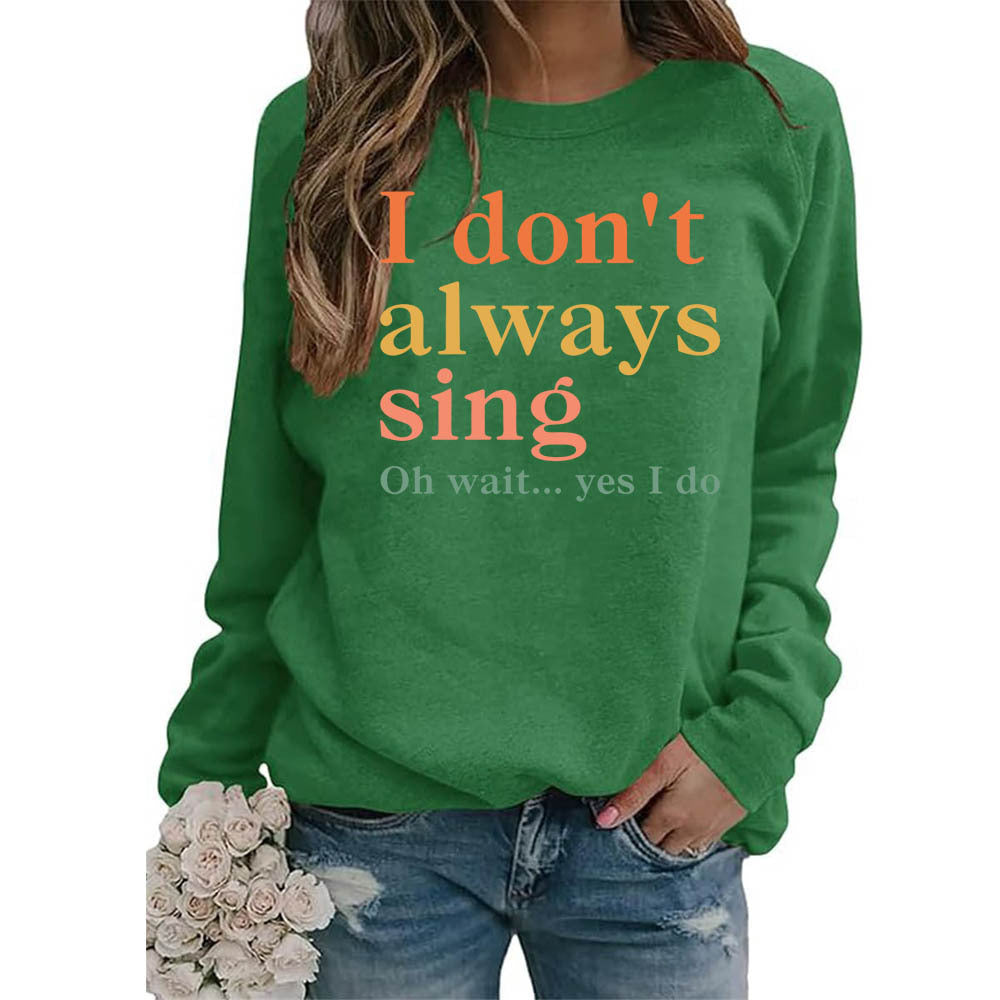 Damer sweatshirt med kreativt slogan och bekväm passform Mirla-Eva Jonsson
