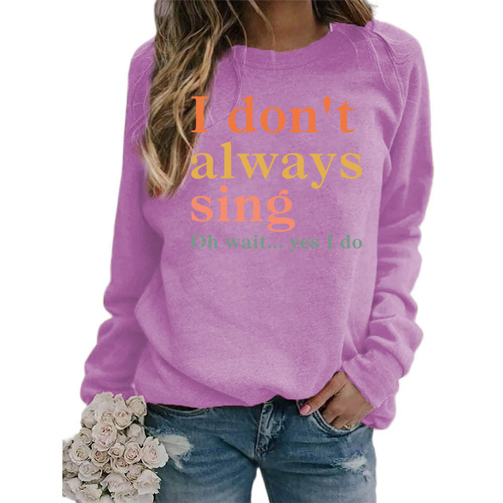 Damer sweatshirt med kreativt slogan och bekväm passform Mirla-Eva Jonsson
