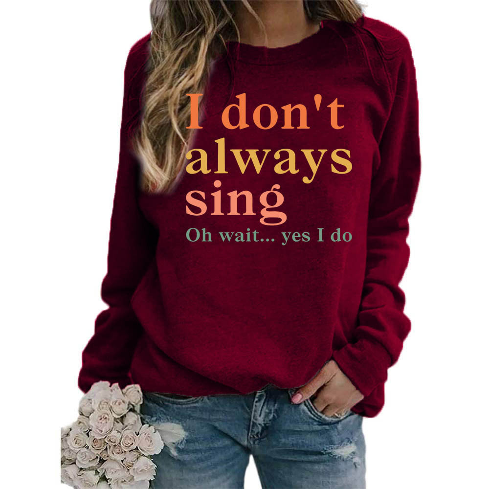 Damer sweatshirt med kreativt slogan och bekväm passform Mirla-Eva Jonsson