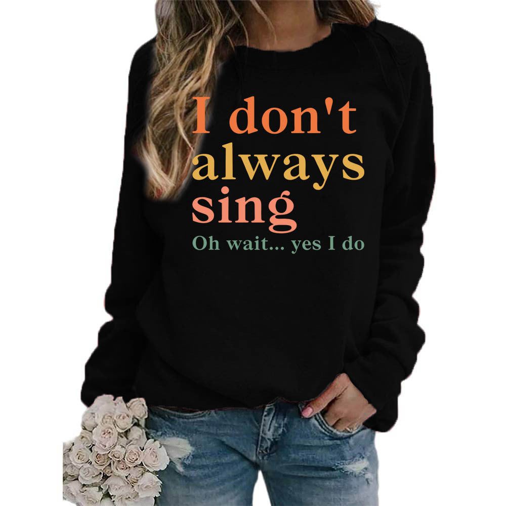 Damer sweatshirt med kreativt slogan och bekväm passform Mirla-Eva Jonsson