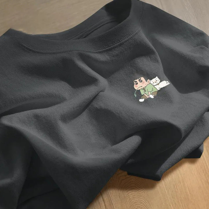 Damer sweatshirt med kreativt tecknat motiv Mirla-Eva Jonsson