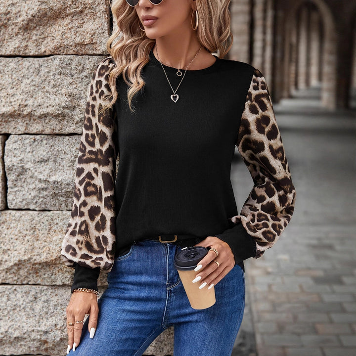 Damer sweatshirt med modeleopardärmar Mirla-Eva Jonsson