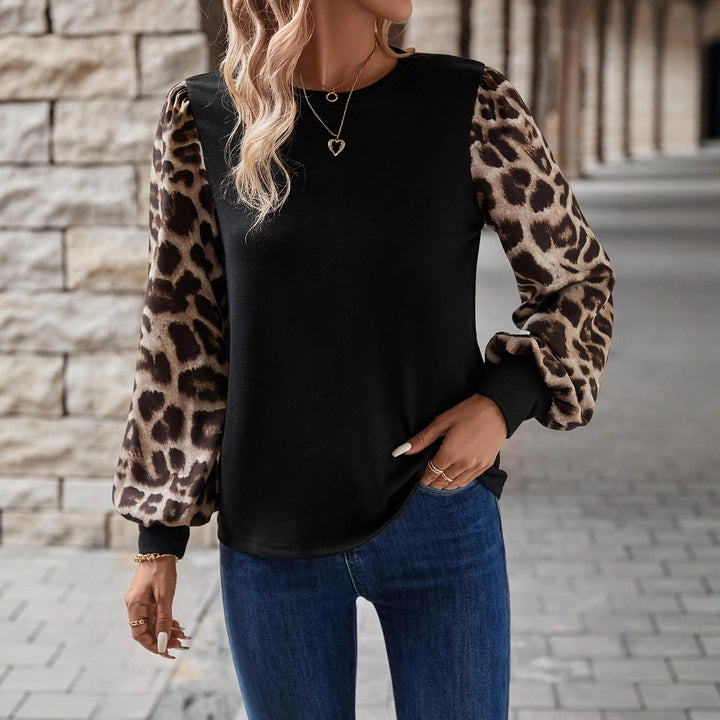 Damer sweatshirt med modeleopardärmar Mirla-Eva Jonsson