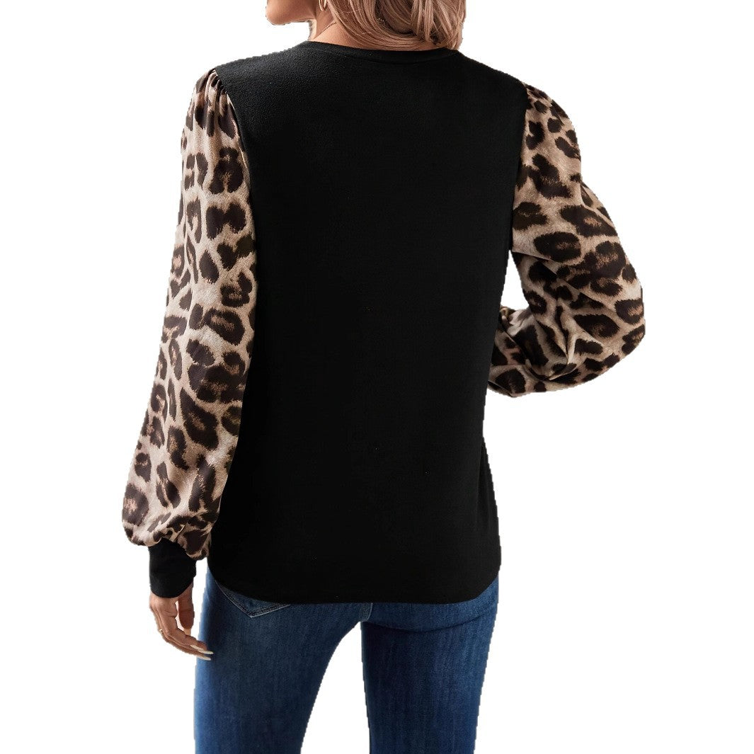 Damer sweatshirt med modeleopardärmar Mirla-Eva Jonsson