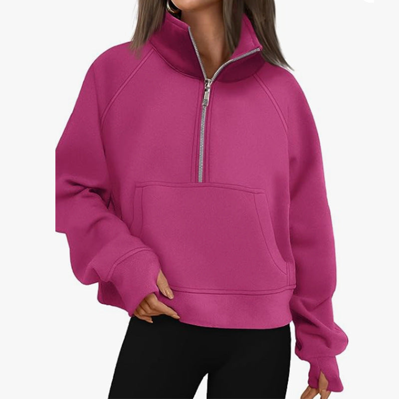 Damer sweatshirt med ståkrage och halv dragkedja Eva Jonsson-Eva Jonsson