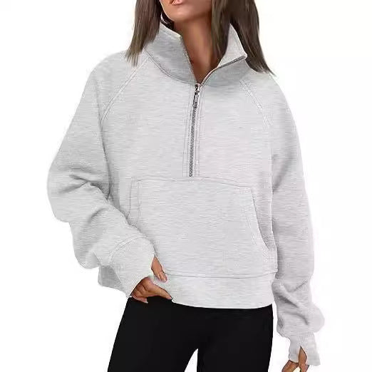 Damer sweatshirt med ståkrage och halv dragkedja Eva Jonsson-Eva Jonsson