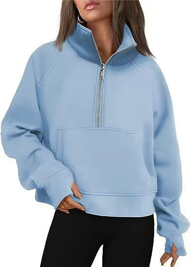 Damer sweatshirt med ståkrage och halv dragkedja Eva Jonsson-Eva Jonsson