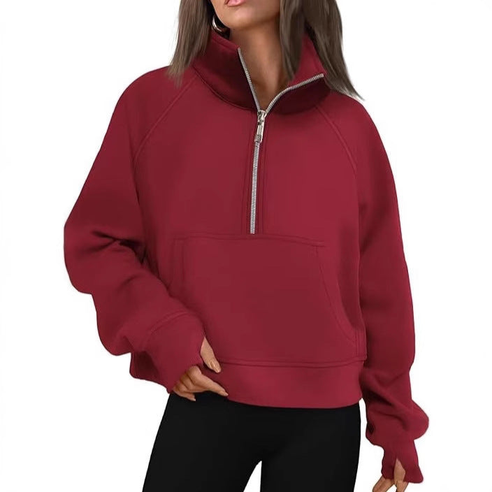 Damer sweatshirt med ståkrage och halv dragkedja Eva Jonsson-Eva Jonsson