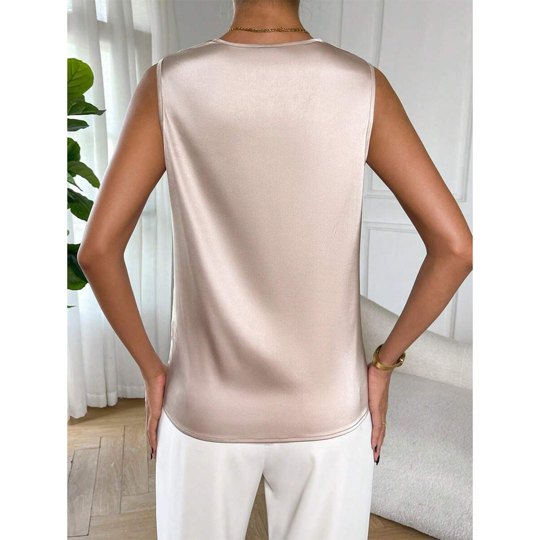 Damer topp med djup rund halsringning och elegant drapering Mirla-Eva Jonsson