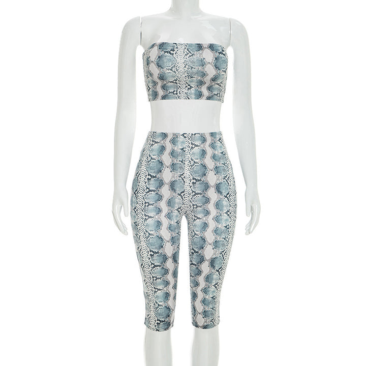 Damer topp och leggings set i snakeskin-design Mirla-Eva Jonsson