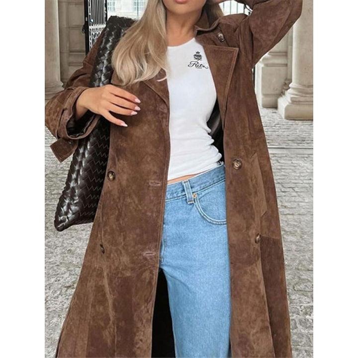Damer trenchcoat i mjukt mocka Mirla-Eva Jonsson