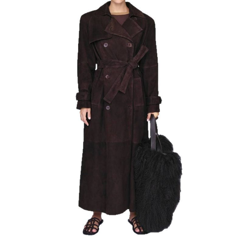 Damer trenchcoat i mjukt mocka Mirla-Eva Jonsson