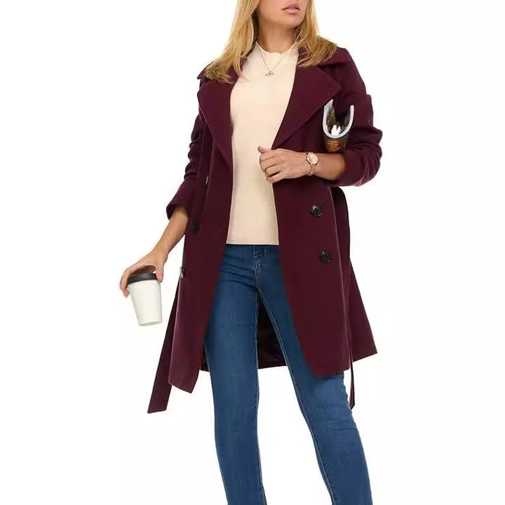 Damer trenchcoat med asymmetrisk nederkant och bred krage Eva Jonsson-Eva Jonsson