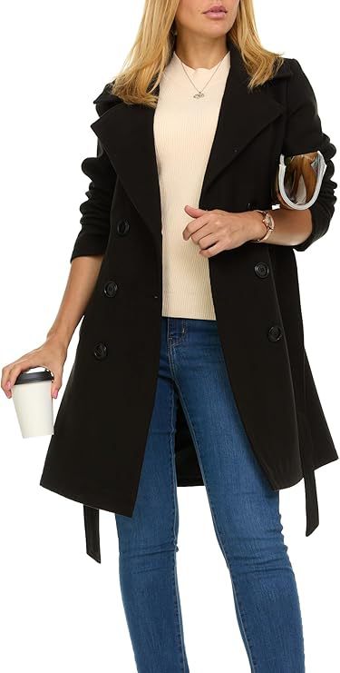Damer trenchcoat med asymmetrisk nederkant och bred krage Eva Jonsson-Eva Jonsson