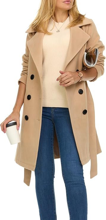 Damer trenchcoat med asymmetrisk nederkant och bred krage Eva Jonsson-Eva Jonsson