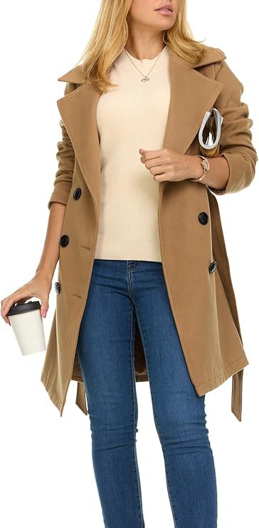 Damer trenchcoat med asymmetrisk nederkant och bred krage Eva Jonsson-Eva Jonsson