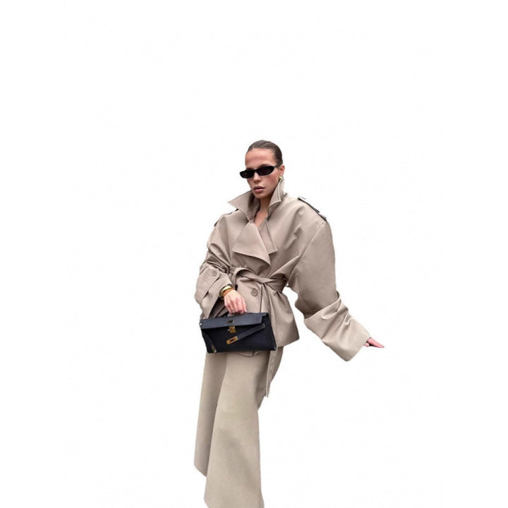 Damer trenchcoat med vid passform och modern bälte Eva Jonsson-Eva Jonsson