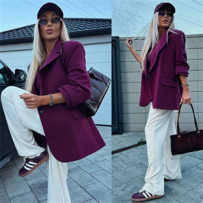 Damer trendig blazer med integrerad huva och stiliga byxor Mirla-Eva Jonsson