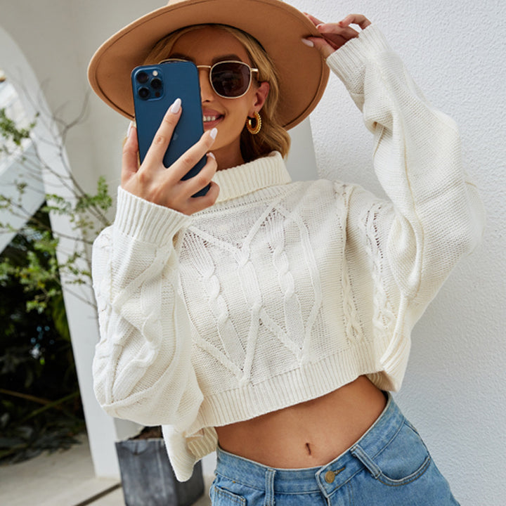 Damer trendig grovstickad Crop-Pullover Eva Jonsson-Eva Jonsson