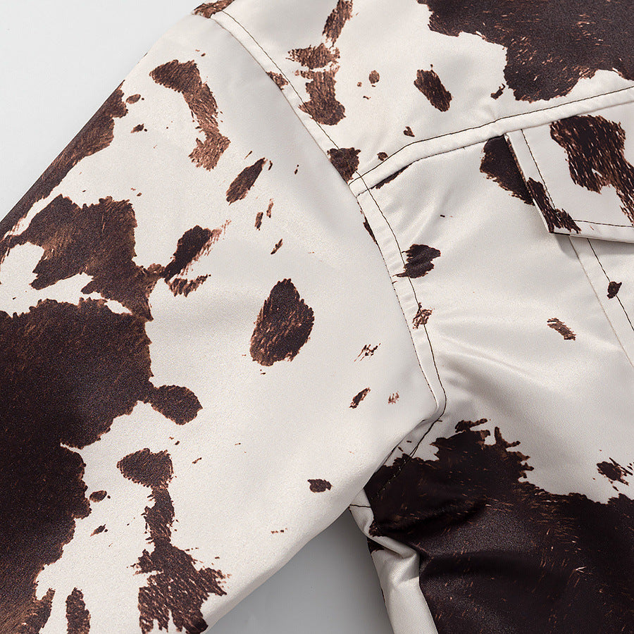 Damer trendig konstläderjacka i trendig cow-print Mirla-Eva Jonsson