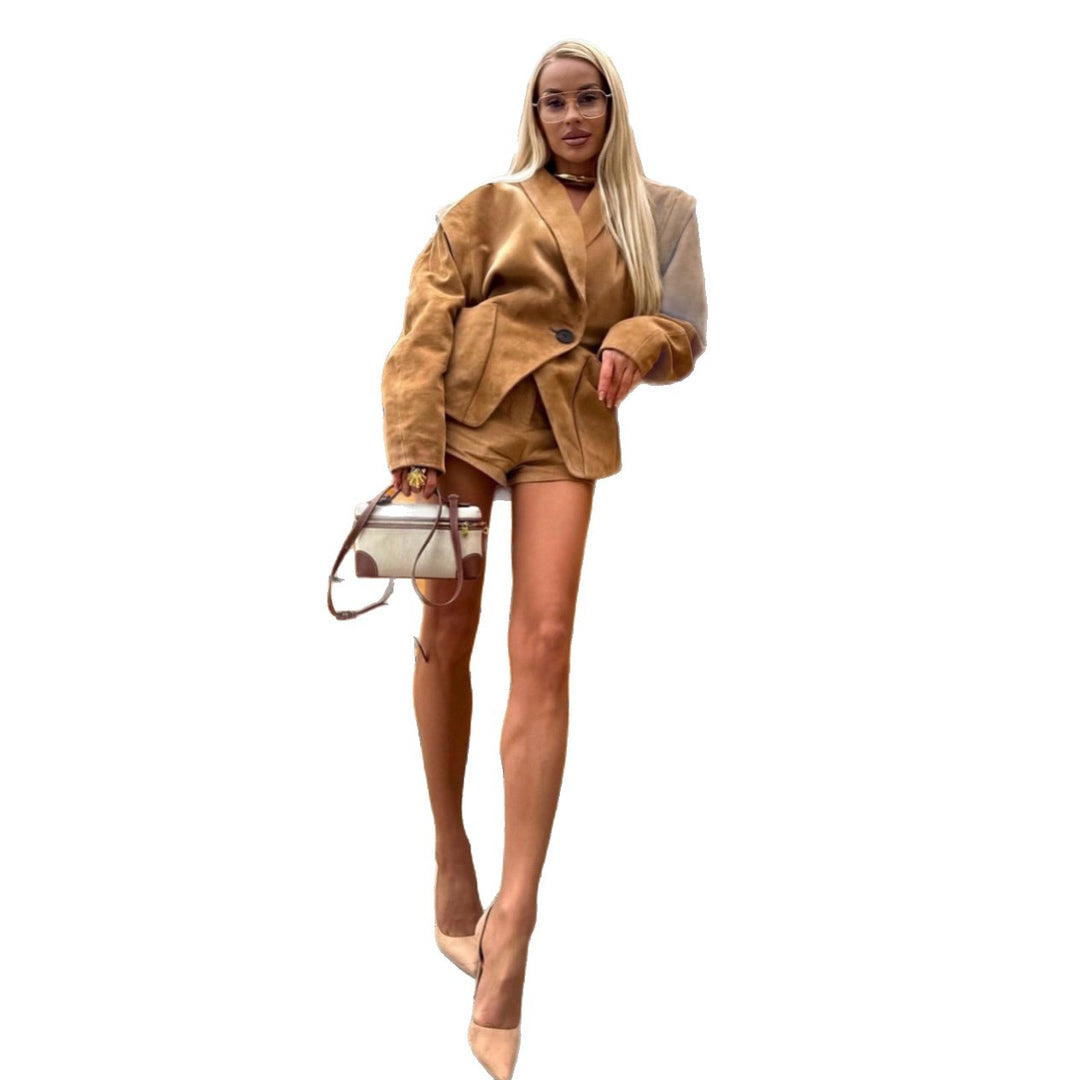 Damer trendig oversized suede blazerjacka Mirla-Eva Jonsson