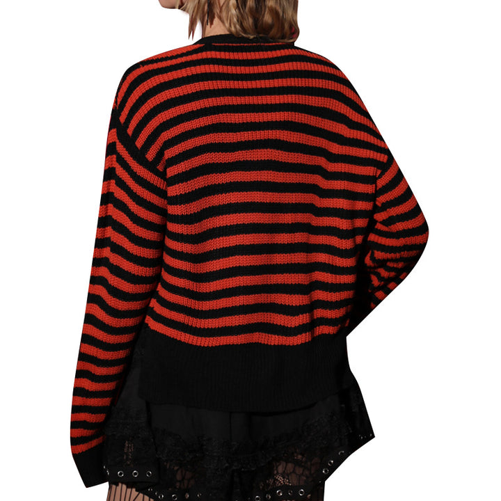 Damer trendig randig Crop-Cardigan Mirla-Eva Jonsson