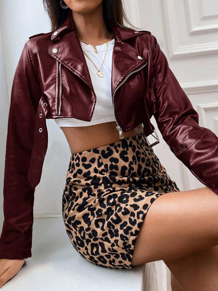 Damer trendiga cropped Bikerjacka Mirla-Eva Jonsson