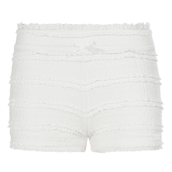 Damer trendiga shorts med volangdesign och elastisk midja Mirla-Eva Jonsson