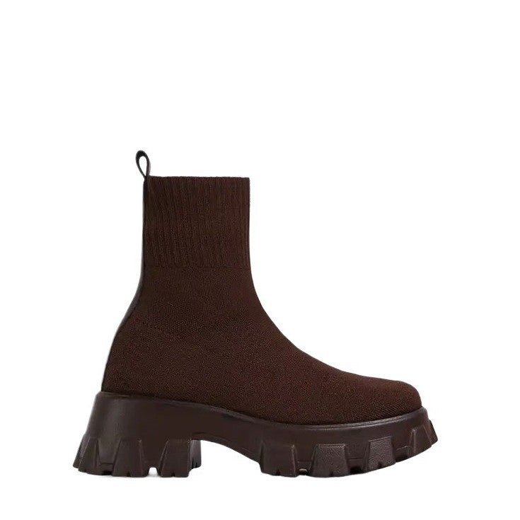 Damer trendiga stövlar med hög skaft och robust plattform Eva Jonsson-Eva Jonsson