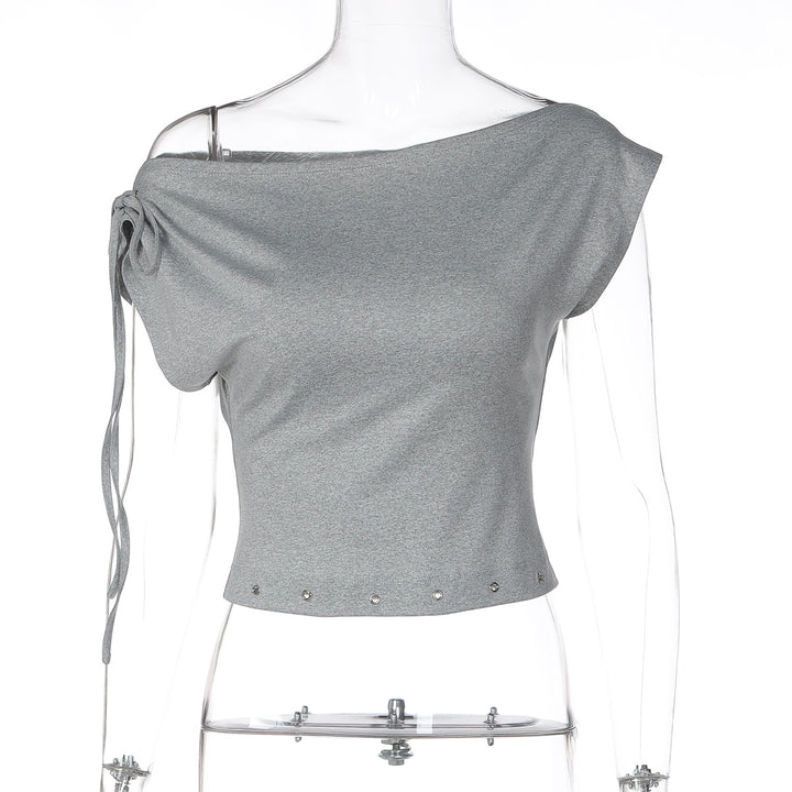 Damer trendigt Crop-Top med off-shoulder design Mirla-Eva Jonsson